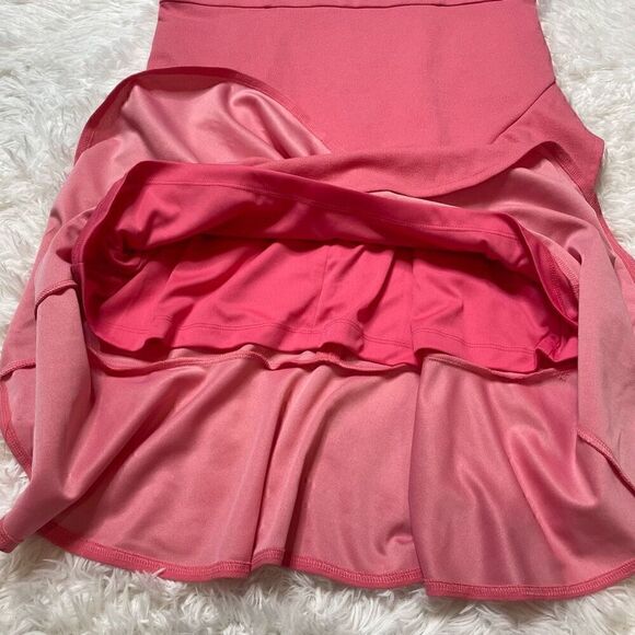 BCBG Pink Dress Ruffle Womens Size Large Sleeveless Flattering NEW with Tag - Picture 4 of 10